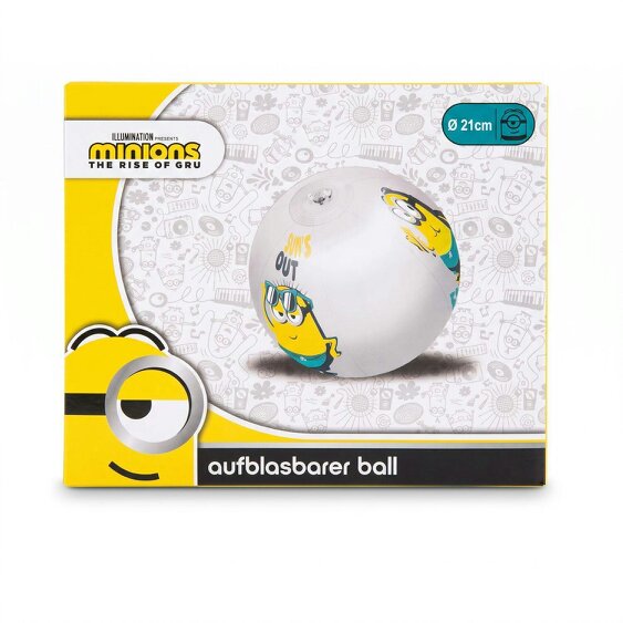 Onomato! Minions Inflatable Beach Ball 21cm Diameter White