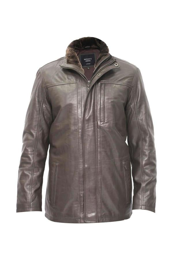Infinity Leather Mens Leather Mid Length Coat-Hanoi