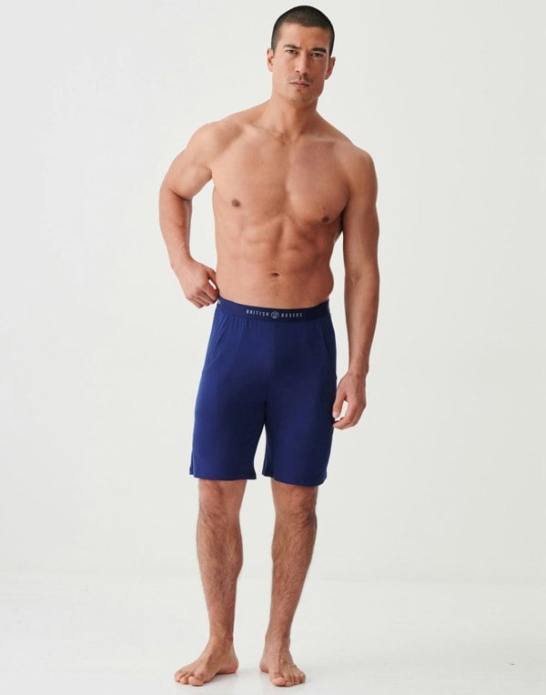 British Boxers Men's Bamboo Sleep Shorts – Solid Navy