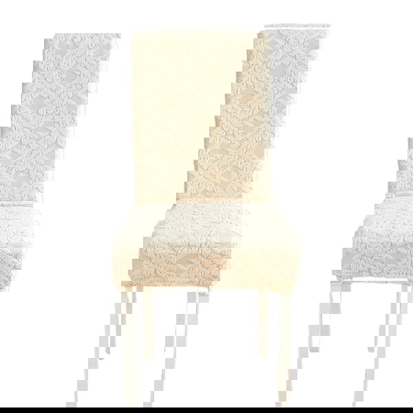 Anyseat Beige Knitted Veins Elastic Chair Cover for Dining Room