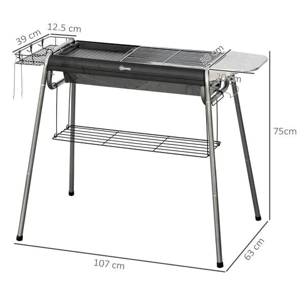 Bobobiy Charcoal BBQ Grill - Black