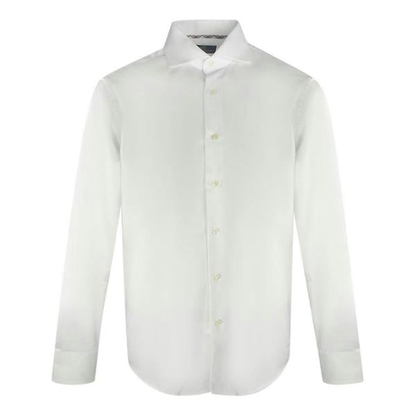 Aquascutum Mens Long-Sleeved Shirt - White - 