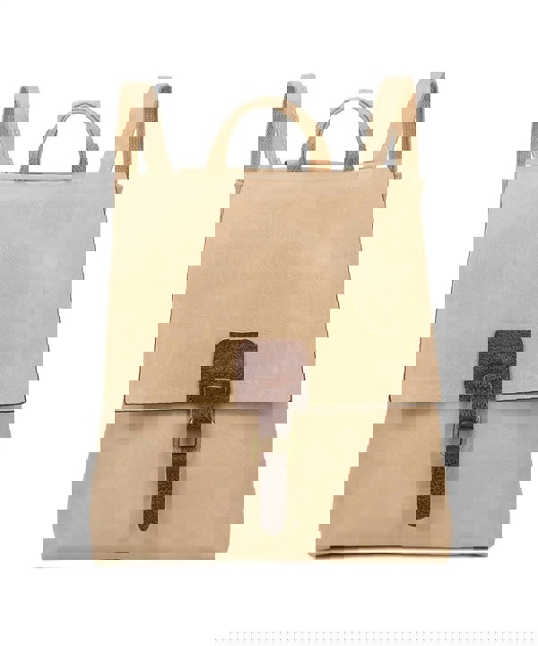 Kitise Retro Style Buckle Closure Faux Leather Backpack