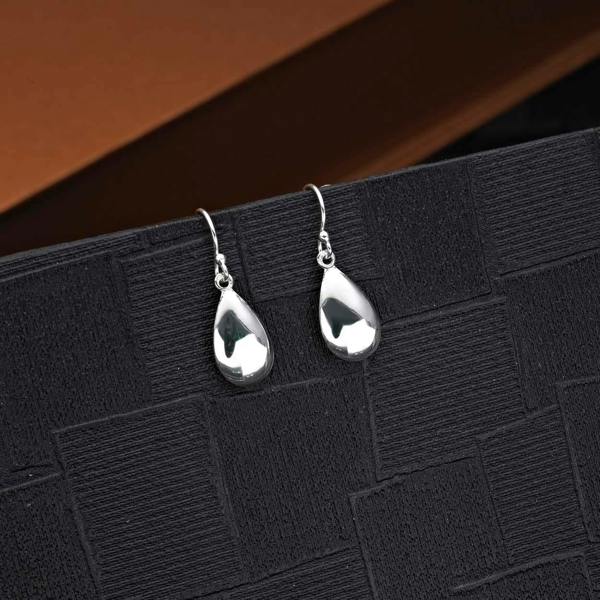 namana Plain Polished 925 Sterling Silver Tear Drop Earrings For Women