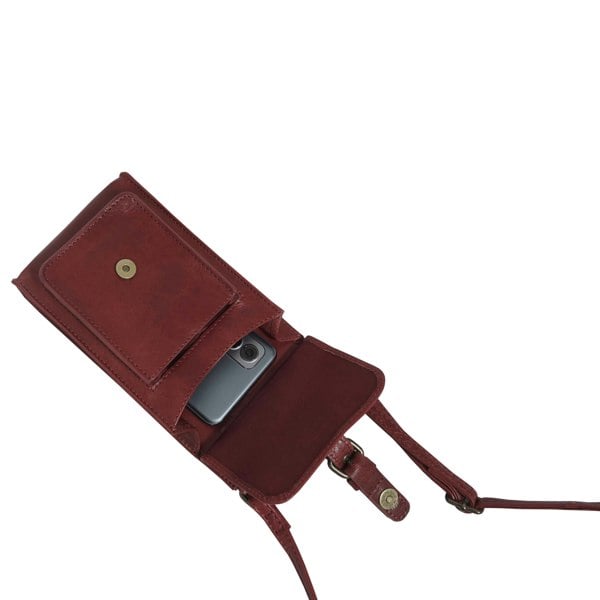Real Hide Bags 'MYLA' Chilli Pepper Real Leather Mobile Phone Crossbody Bag