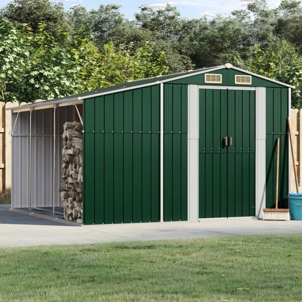 Berkfield Garden Shed Green 277x279x179 cm Galvanised Steel