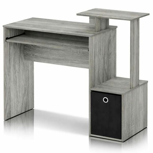 WALPLUS Econ Multipurpose Home Office Computer Writing Desk w/Bin, French Oak Grey Crafted for Practical Use and Stylish Living Spaces