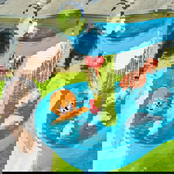 deAO Toys Luxury Beach Water Table for Kids Interactive Sand and Water Playset with Ocean Animal Figures, Waterfalls, and Splashing Fun