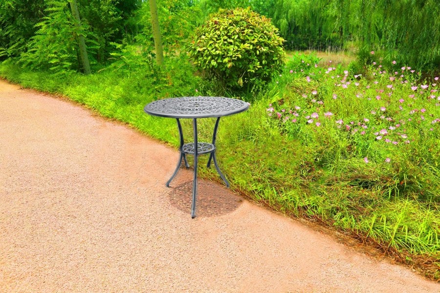 Centurion Supports POSITANO Garden and Patio Grey Cast Aluminium Bistro Table