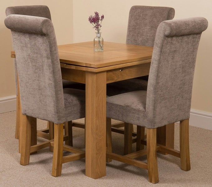 That's Furniture Richmond Small Extending Oak Dining Set with Washington Fabric Chairs