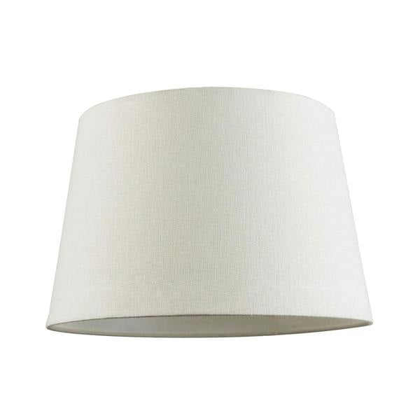 Contemporary Off-White Linen Fabric Drum Lampshade with Cotton Inner Image 1