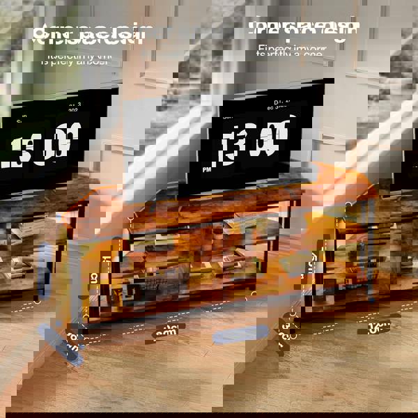 Levede TV Stand Cabinet 55 inch Corner TV Unit Wooden with Light Storage Shelves