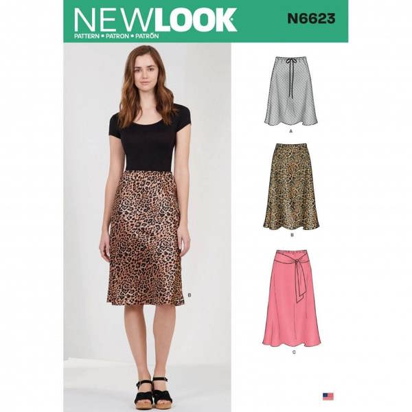 New Look Sewing Pattern 6623, Skirts for Women, A (10-12-14-16-18-20-22) - Easy