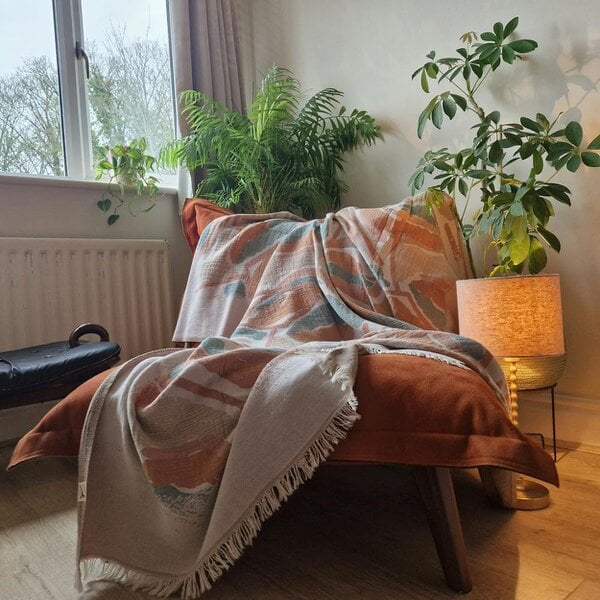 Cotton and Olive Atlas Soft Cotton Jacquard Throw | SECONDS