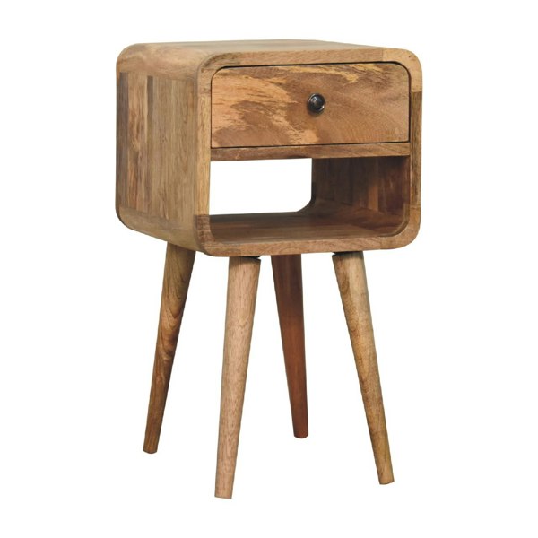 Artisan Furniture Solid Wood Mini Oak-ish Curve Lower Bedside