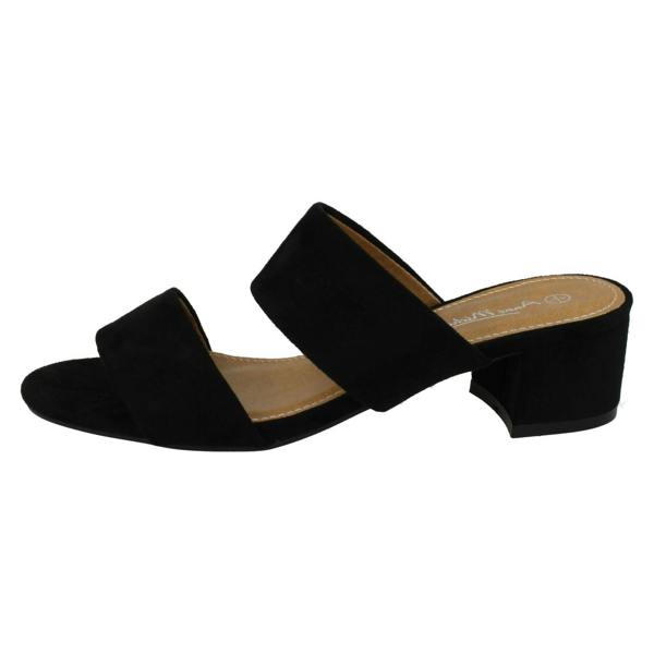 Anne Michelle Ladies Anne Michelle Mid Heel Mule Strap Sandals