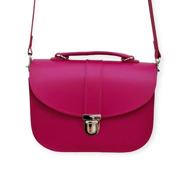 Zatchels Olympia Handmade Leather Crossbody  Handag - In Stock & Ready to Ship - Magenta