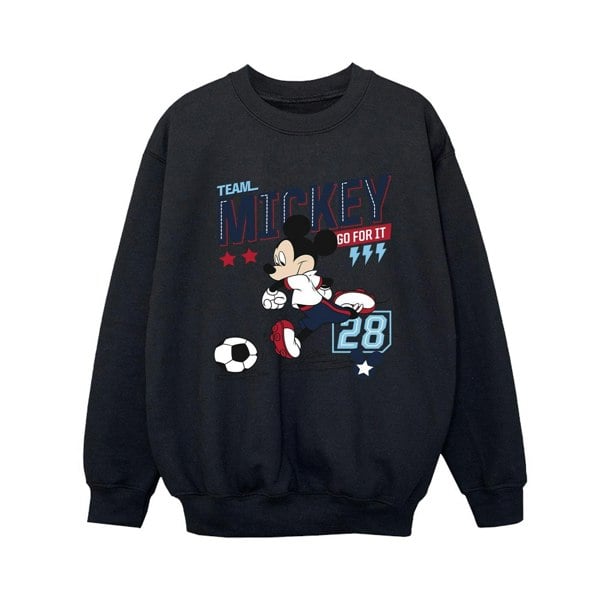 Disney Boys Mickey Mouse Team Mickey Football Sweatshirt - Black