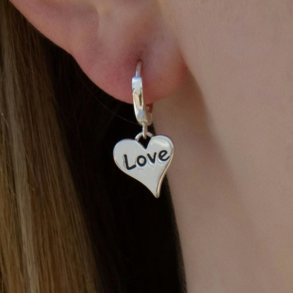 Mylee London Sterling Silver Love Heart Earrings