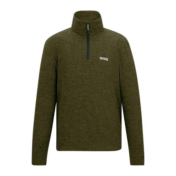 Regatta Mens Thompson Marl Half Zip Fleece Jacket - Olive Night - 