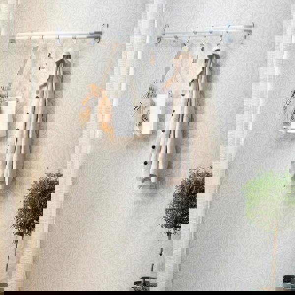 BESLAGSBODEN 4 Hook Coat Rack in Grey/White Aluminium, Length 1000mm