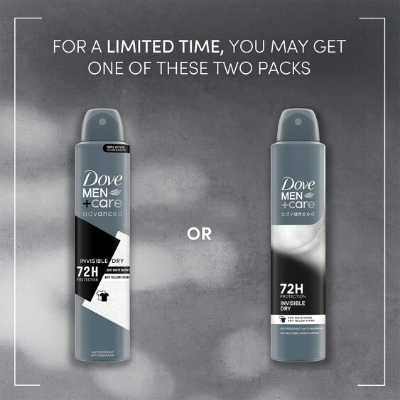 Dove Men+Care 3xDove Anti-Perspirant Men+Care Advanced Invisible Dry 72H Protection Deo, 200ml