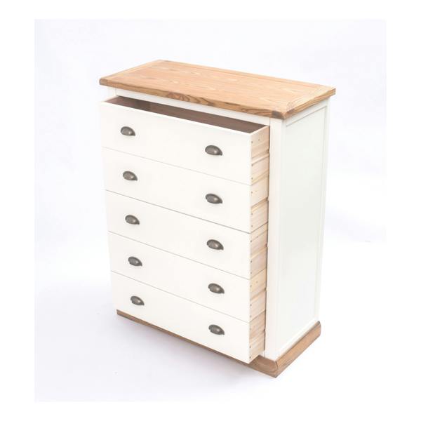 Cabinet Bits Tropea 5 Drawer Chest of Drawers Brass Cup Handle