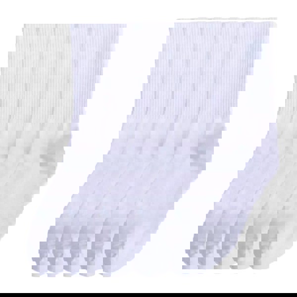 Anysox Anyfootwear 5 Pairs White Size 4-10 Sports Socks Solid Colors Cotton Skateboard Knitted Casual Unisex