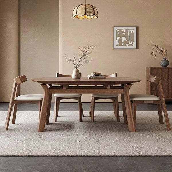 Aitken Round Folding Dining Table, Solid Wood in a lifestyle setting with dining room table that folds away