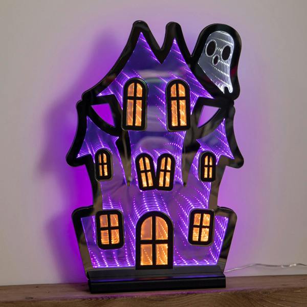 Samuel Alexander 39cm Light up Halloween Haunted House Infinity Light Decoration with LEDs