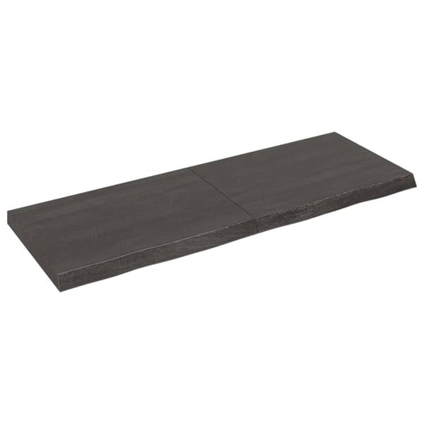 Berkfield Wall Shelf Dark Grey 140x50x6 cm Treated Solid Wood Oak