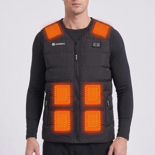 Anniou Men's V-Neck Heated Gilet