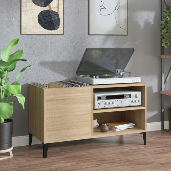 Berkfield Record Cabinet Sonoma Oak 84.5x38x48 cm Engineered Wood