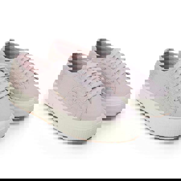 Superga Womens/Ladies Leaves Natural Dyed Embroidered Trainers - Pink Magenta Leaves