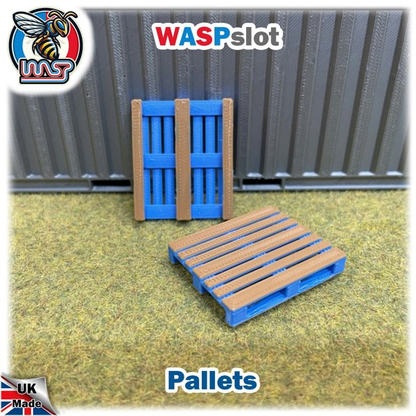 MCSlots Slot Car Trackside Scenery 4 x Pallet Kit Blue 1:32 Scale Wasp P