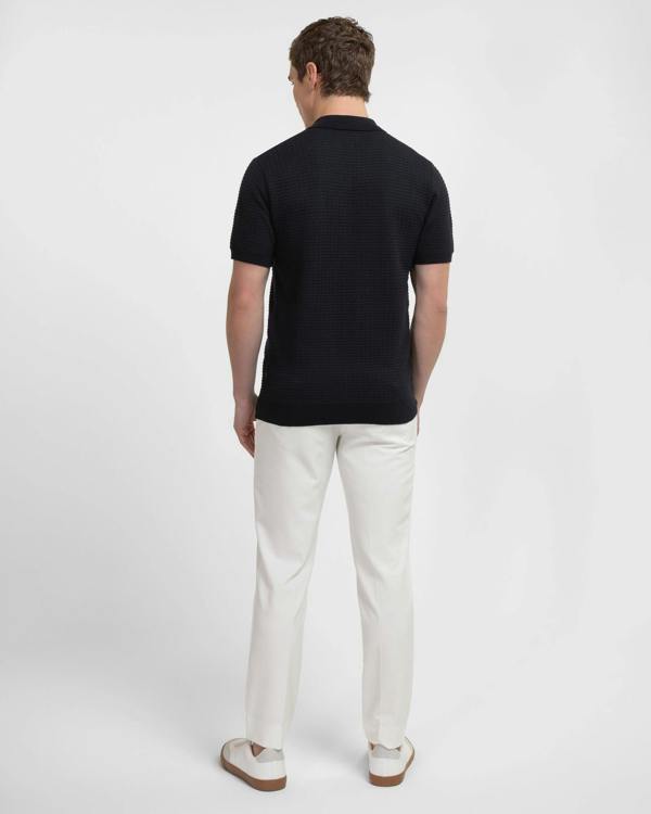 Steel & Jelly Aldgate - Chevron Textured Knitted Short Sleeve Shirt