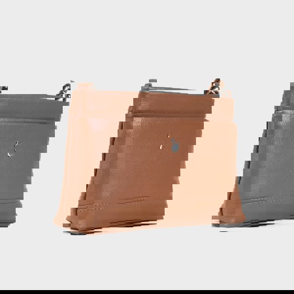 Assots London 'SANDRA' Tan Soft Nappa Full Grain Real Leather Crossbody Bag