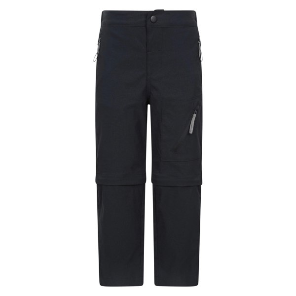 Mountain Warehouse Kids Forest Water Resistant Zip-Off Trousers - Black