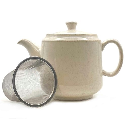 Scandi Home Frederiksberg 1L Ceramic Teapot with Stainless Steel Infuser, Cream Reactive Glaze