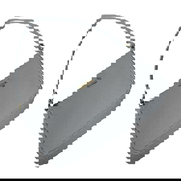 Assots London 'ZARA' Cashmere Blue Soft Pebble Grain Real Leather Baguette Shoulder Bag