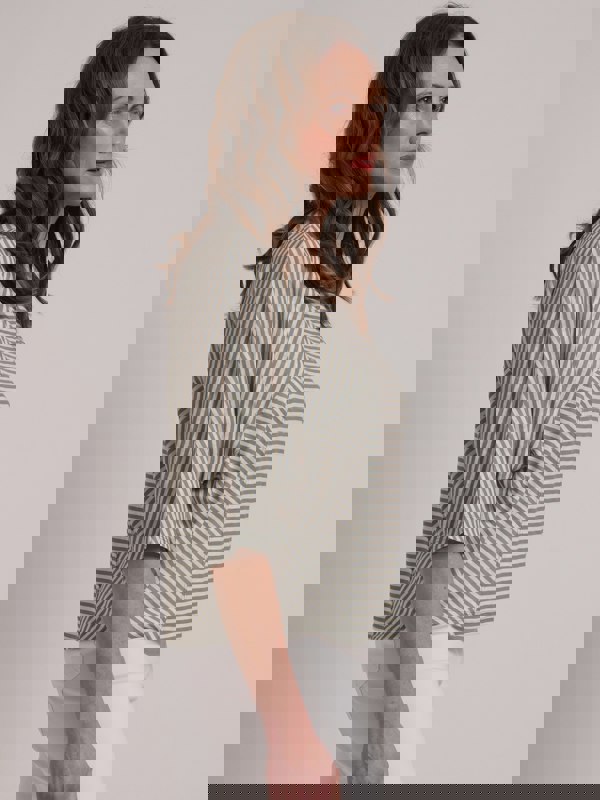 VIZ-A-VIZ Stripe Batwing Sleeve Top