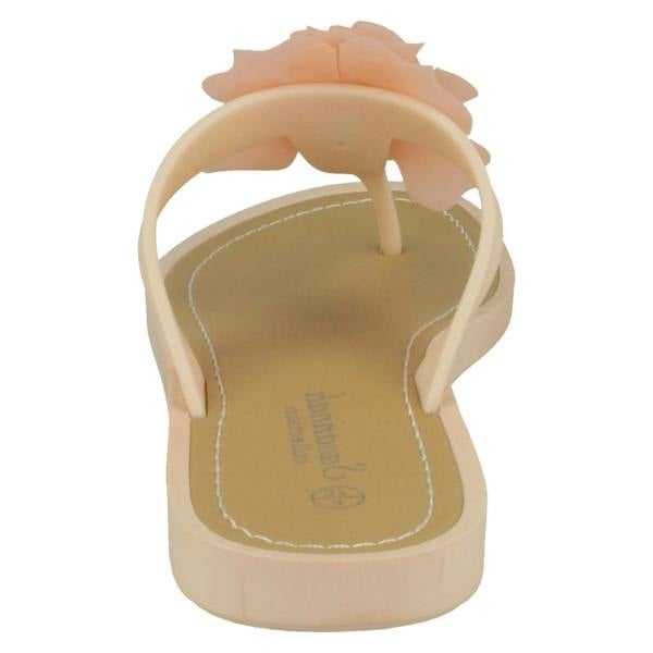 Savannah Ladies Savannah Flat Toepost Rose Trim Sandals