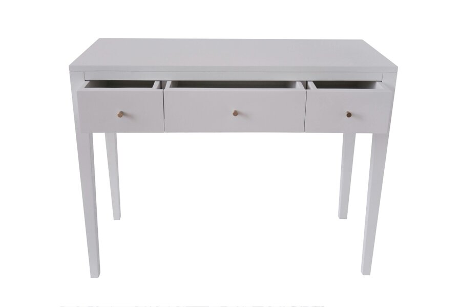 Wyld Haus Cordoba White Wood Grain Three Drawer Desk
