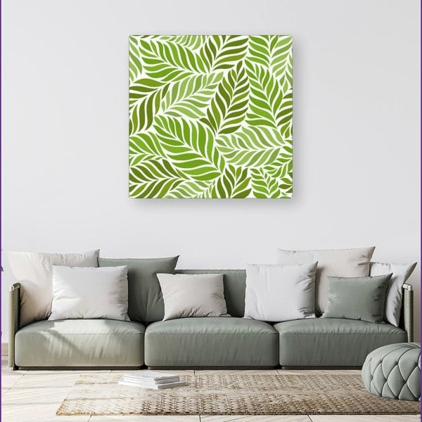 Warren Reed Green Leaf Pattern Canvas