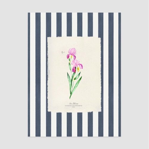 Joules Iris in Bloom A2 Wood Frame | Blue