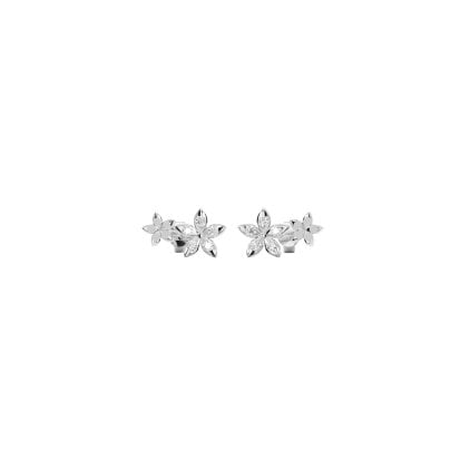 BLOOMTINE Mini Bloom™ Moissanite Sterling Silver Flower Studs Climbers