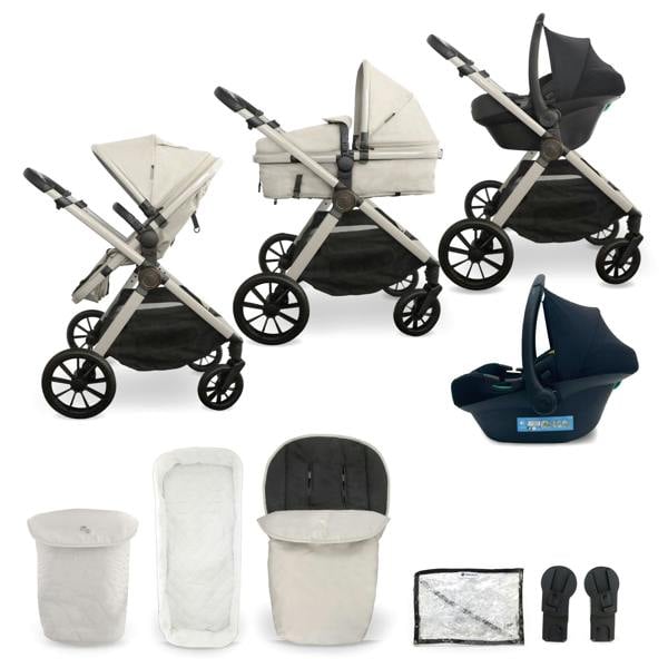 My Babiie MB220 2-in-1 Pramette & i-Size Car Seat - Ivory