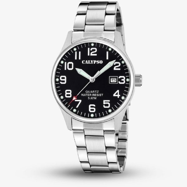 Calypso Mens Black Stainless Steel Watch K5860/4
