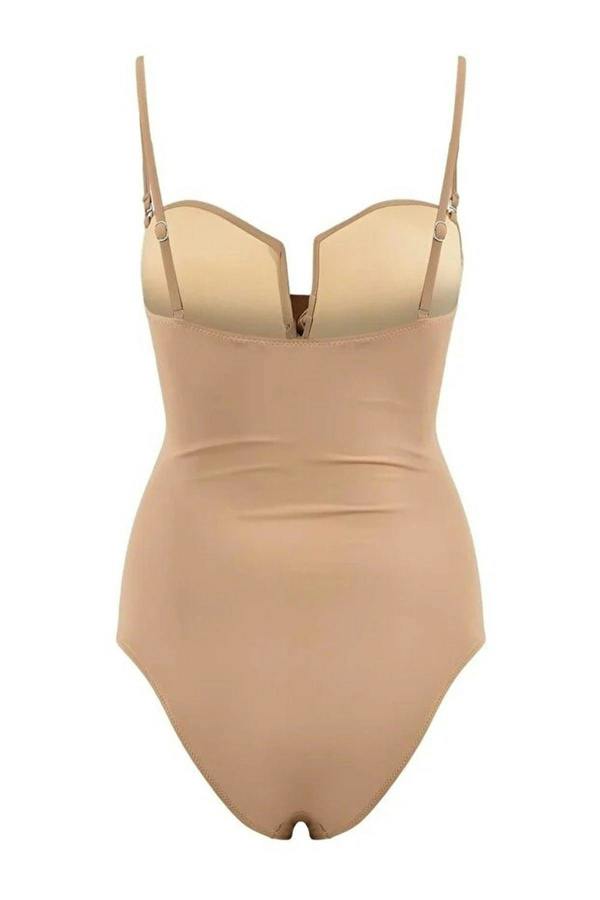 WOVCOR Draped Strapless Covered Hipster Swimsuit