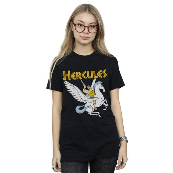 Disney Womens/Ladies Hercules With Pegasus Cotton Boyfriend T-Shirt - Black